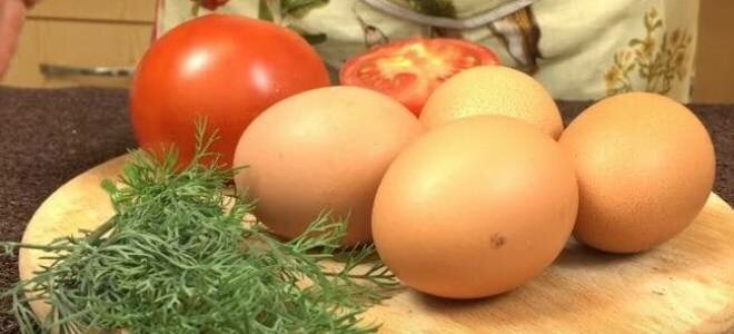 Яичница с помидорами рецепт